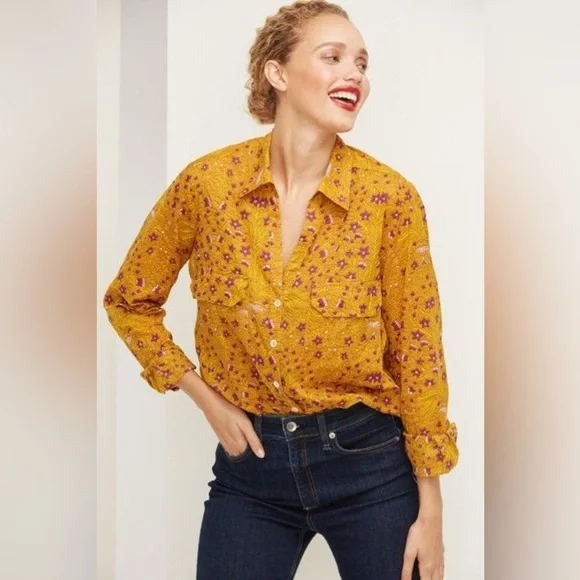 Roller Rabbit Rhone Guy Shirt in Yellow Floral - Picture 1 of 5